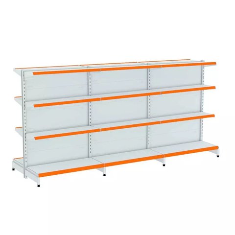 Gondola Centro 137 Fit Ate 3 Metros Branco 24 Bandeja Pe Laranja