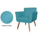 Ver imagem 5 de Kit 2 Poltronas Decorativas Isabela Em Tressê Pés Palito Suede Azul Turquesa - Ds Estofados