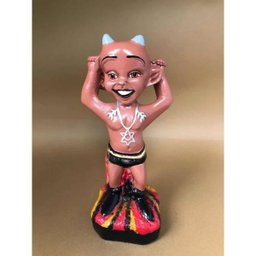 Imagem Exu Mirim Brasinha Escultura Gesso Estatua 25 Cm - 1