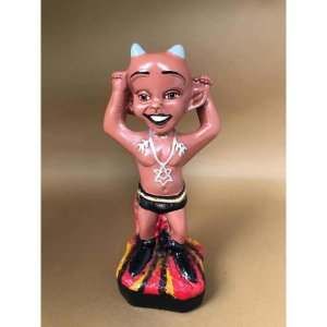 Imagem Exu Mirim Brasinha Escultura Gesso Estatua 25 Cm