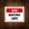 Kit 5 Placas Aviso Higiene Mantenha Limpo - 1