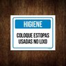 Kit 5 Placas Higiene Coloque Estopas Usadas no Lixo - 1
