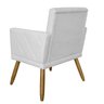 Poltrona Decorativa Pés Palito Nina Estilo Matelassê Branco - DS Estofados - 2