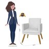 Poltrona Decorativa Pés Palito Nina Estilo Matelassê Branco - DS Estofados - 4