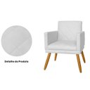 Ver imagem 3 de Poltrona Decorativa Pés Palito Nina Estilo Matelassê Branco - DS Estofados
