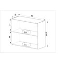 Ver imagem 4 de Armário Aéreo de Cozinha Classíca Quiditá 2 Portas Marrom Bronze