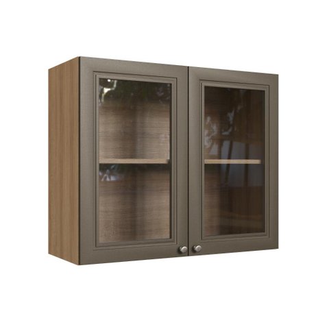 Armário Aéreo de Cozinha Classíca Quiditá 2 Portas Marrom Bronze