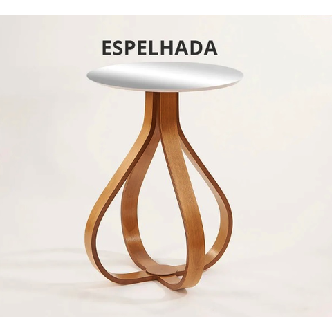 Mesa Lateral Espanha Espelhada 70 Cm De Altura Individual