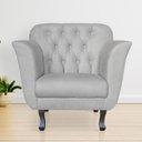 Ver imagem 3 de Kit 2 Poltronas Decorativas Pés Luis Xv Suede Branco - Ds Estofados