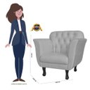 Ver imagem 6 de Kit 2 Poltronas Decorativas Pés Luis Xv Suede Branco - Ds Estofados