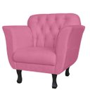 Ver imagem 2 de Kit 2 Poltronas Decorativas Pés Luis xv Suede Rosa - Ds Estofados