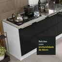 Ver imagem 7 de Kit com 2 Balcões de Cozinha Madesa Lux 4 Portas 3 Gavetas (Sem Tampo e Pia) Branco/Preto