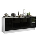 Ver imagem 3 de Kit com 2 Balcões de Cozinha Madesa Lux 4 Portas 3 Gavetas (Sem Tampo e Pia) Branco/Preto