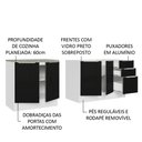 Ver imagem 5 de Kit com 2 Balcões de Cozinha Madesa Lux 4 Portas 3 Gavetas (Sem Tampo e Pia) Branco/Preto
