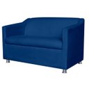 Ver imagem 1 de Namoradeira Decorativa Tilla Pés Cromados Suede Azul Marinho