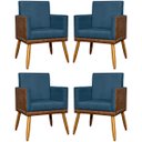 Ver imagem 1 de Kit 4 Poltronas para Sala Modernas Lis Corino e Suede Cores Pé 30cm