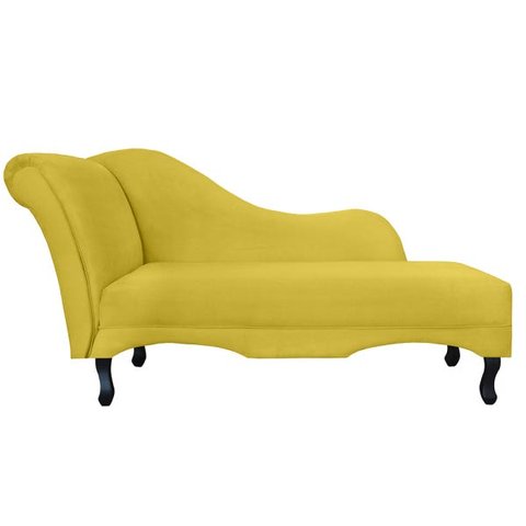 Recamier Namoradeira Divã Lado Direito Olivia Suede Amarelo