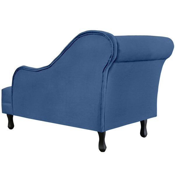 Recamier Namoradeira Divã Lado Direito Olivia Suede Azul Marinho - 4