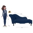 Ver imagem 3 de Recamier Namoradeira Divã Lado Direito Olivia Suede Azul Marinho