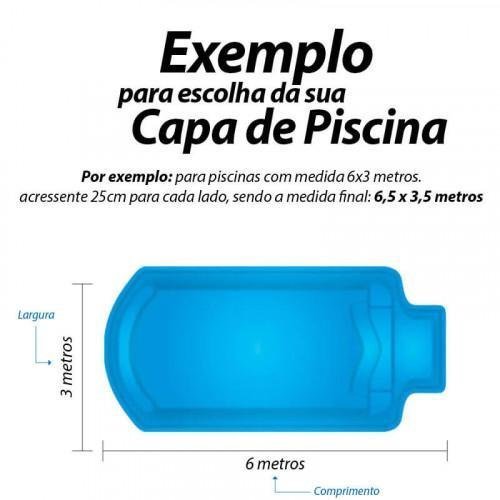 Capa de Segurança para Piscina 4x3 Metros CK500 Micras c/ Ilhós de PVC + Pinos em Alumínio + - 10