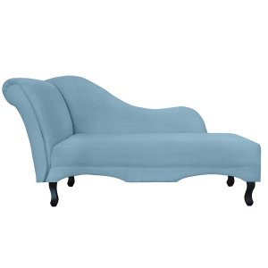 Recamier Namoradeira Divã Lado Direito Olivia Suede Azul Turqueza