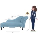 Ver imagem 3 de Recamier Namoradeira Divã Lado Esquerdo Olivia Suede Azul Turquesa