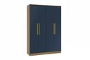 Ver imagem 1 de Guarda-roupa 4 Portas 2 Gavetas Kappesberg Adapt Nogueira/azul Profundo 158cm