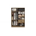 Ver imagem 2 de Guarda-roupa 4 Portas 2 Gavetas Kappesberg Adapt Nogueira/azul Profundo 158cm