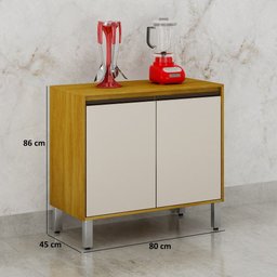 Balcão 2 Portas Eduarda CHF Móveis Cinamomo/Off White - 3