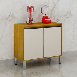 Balcão 2 Portas Eduarda CHF Móveis Cinamomo/Off White - 4