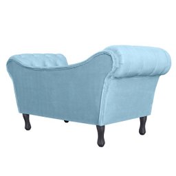 Recamier Divã Namoradeira Dubai Capitonê Suede Azul Turquesa - 3