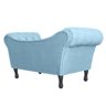 Recamier Divã Namoradeira Dubai Capitonê Suede Azul Turquesa - 3