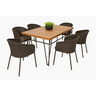 Mesa de Jantar Retangular 6 Cadeira Gourmet Geane Marrom - 1