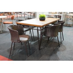 Mesa de Jantar Retangular 6 Cadeira Gourmet Geane Marrom - 2