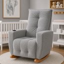 Ver imagem 3 de Poltrona de Amamentação Luna  com Puff e Balanço Suave em Boucle – Conforto, Elegância e Qualidade