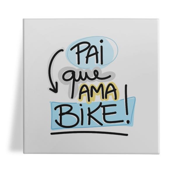 Azulejo Decorativo 15x15cm Pai que ama Bike Presentes Romero Com Suporte