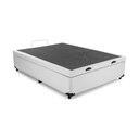 Ver imagem 2 de Base Cama Box Com Bau Casal Couro Sintético Branco 43x138x188