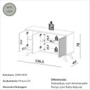 Ver imagem 2 de Balcão 136,5cm c/ 3 Portas e Palha Natural - Carvalho Rose