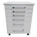 Ver imagem 1 de Gaveteiro Auxiliar Odontológico com 6 Gavetas Branco - Ds Móveis