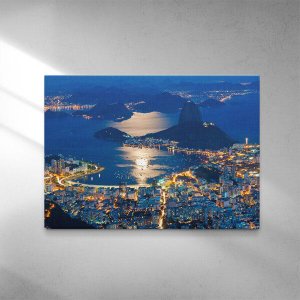 Quadro  Noite no Rio de Janeiro  60x90 Borda Infinita