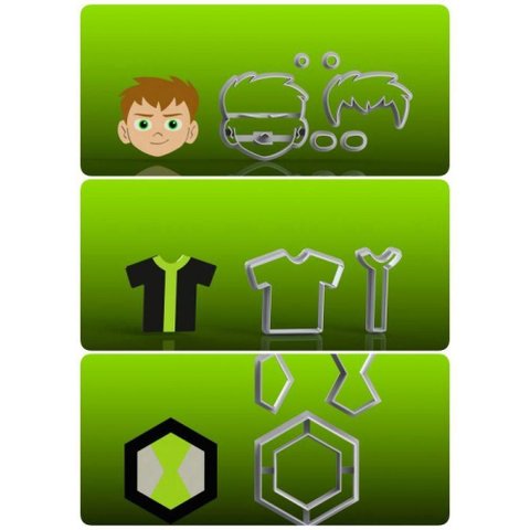 Cortador Ben 10 Kit 3 Modelos Modular Tamanho 5cm