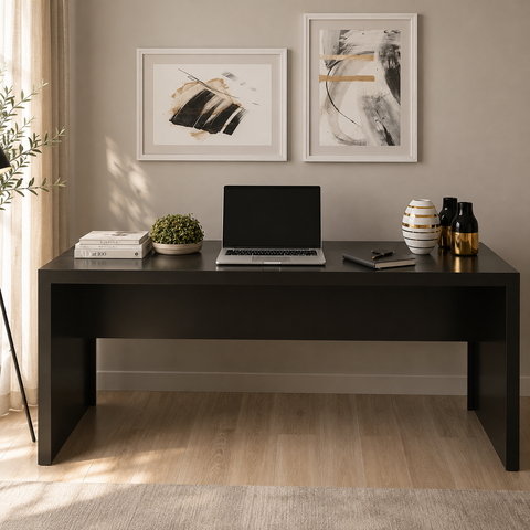 Escrivaninha para Home Office 163cm ME4109 Preto- Tecno Mobili
