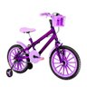 Bicicleta Infantil Feminina Aro 16 Nylon + Kit Proteção Cor Violeta e Lilás - 5
