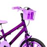 Bicicleta Infantil Feminina Aro 16 Nylon + Kit Proteção Cor Violeta e Lilás - 3