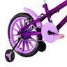 Bicicleta Infantil Feminina Aro 16 Nylon + Kit Proteção Cor Violeta e Lilás - 4