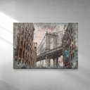 Ver imagem 2 de Quadro Ilustrado Brooklyn Bridge 80x120 Borda Infinita