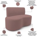 Ver imagem 4 de Sofá 2 Lugares Orgânico para Sala de Estar Living Larissa L02 Suede Rosê - Lyam Decor