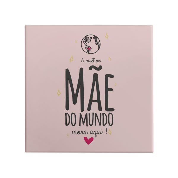 Azulejo Decorativo 15x15cm A Melhor Mãe Do Mundo Presentes Romero Com Suporte