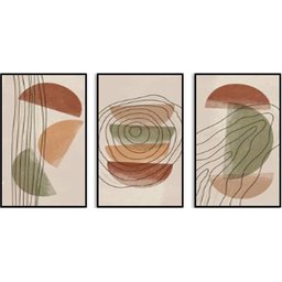 Kit com 3 Quadros Decorativos 70x50 Cm Minimalista com Moldura Caixa Preta 3cm Profundidade - 2