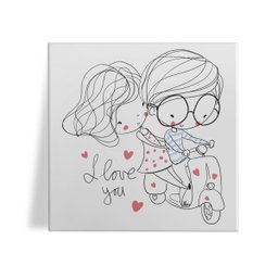 Azulejo Decorativo 15x15cm I Love You Presentes Romero Com Suporte - 1